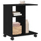 vidaXL Rolling Side Table Black Oak 50x30x55 cm Made of Engineered Wood