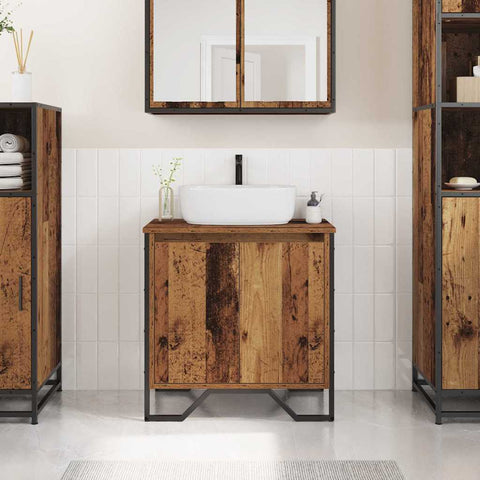 vidaXL Sink Cabinet with Door Old Wood 60 x 35 x 60 cm Engineered wood