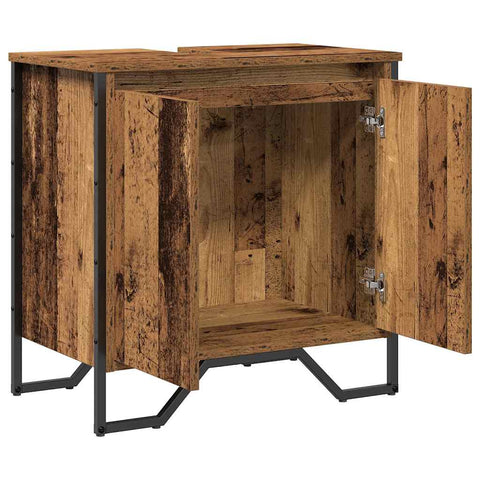 vidaXL Sink Cabinet with Door Old Wood 60 x 35 x 60 cm Engineered wood