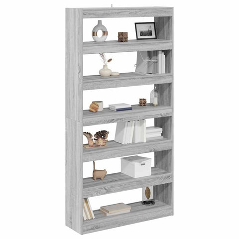 vidaXL Book Cabinet Grey sonoma 100 x 30 x 198 cm Engineered Wood