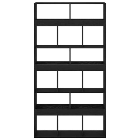 vidaXL Plant Stand Black Oak Engineered Wood 100x33x187,5 cm