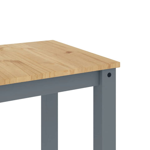 vidaXL 3 Piece Dining Set Panama Grey Solid Wood Pine