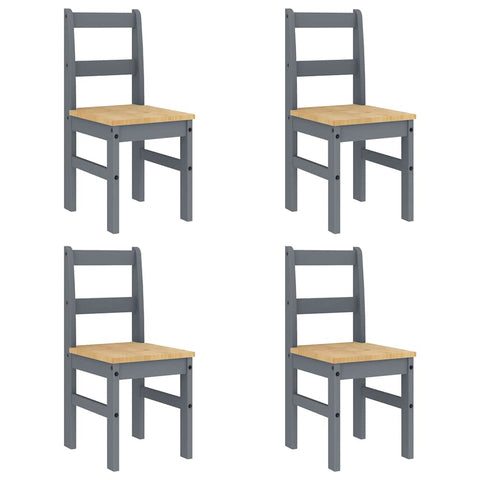 vidaXL 5 Piece Dining Set Panama Grey Solid Wood Pine