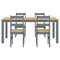vidaXL 5 Piece Dining Set Panama Grey Solid Wood Pine
