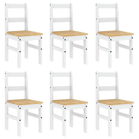 vidaXL 7 Piece Dining Set Panama White Solid Wood Pine