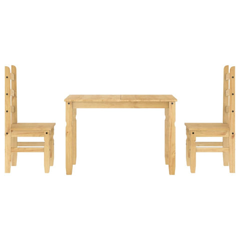 vidaXL 3 Piece Dining Set Panama Solid Wood Pine