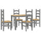 vidaXL 5 Piece Dining Set Panama Grey Solid Wood Pine