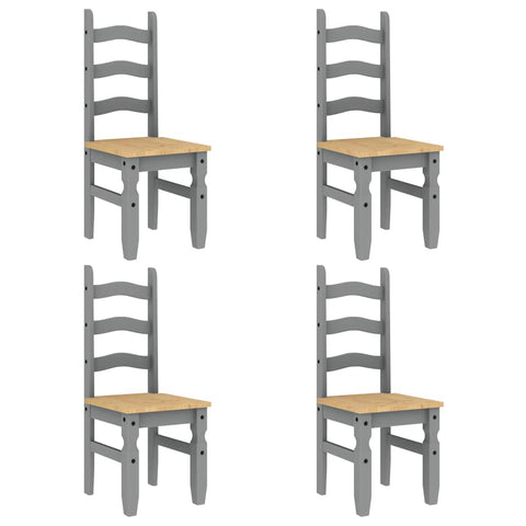 vidaXL 5 Piece Dining Set Panama Grey Solid Wood Pine