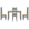 vidaXL 5 Piece Dining Set Panama Grey Solid Wood Pine