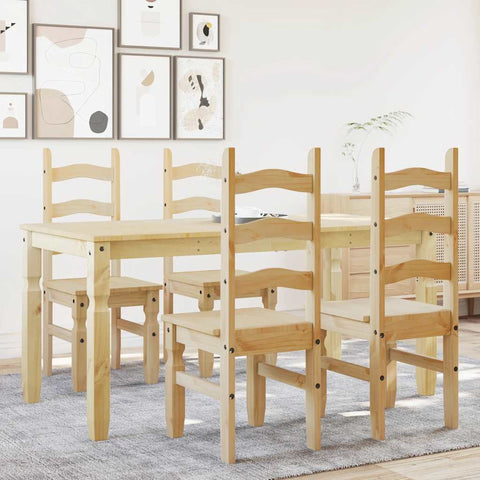 vidaXL 5 Piece Dining Set Panama Solid Wood Pine