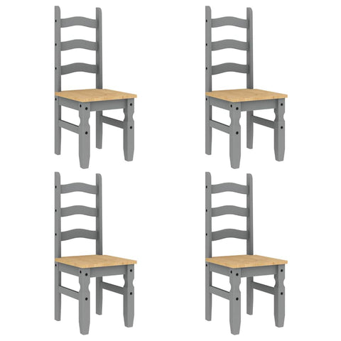 vidaXL 5 Piece Dining Set Panama Grey Solid Wood Pine