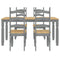 vidaXL 5 Piece Dining Set Panama Grey Solid Wood Pine