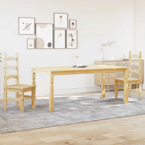 vidaXL 3 Piece Dining Set Panama Solid Wood Pine