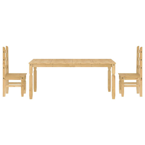 vidaXL 3 Piece Dining Set Panama Solid Wood Pine
