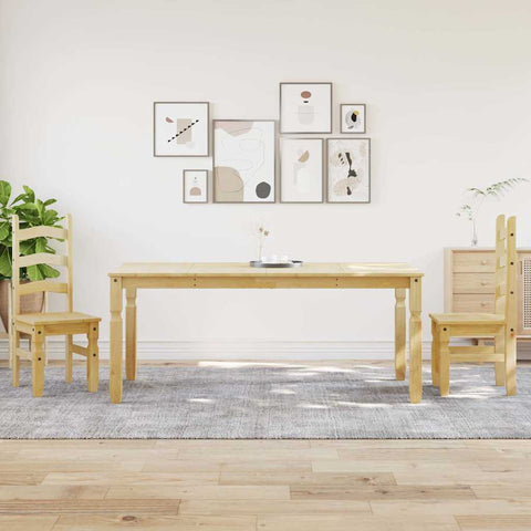 vidaXL 3 Piece Dining Set Panama Solid Wood Pine