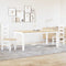 vidaXL 3 Piece Dining Set Panama White Solid Wood Pine