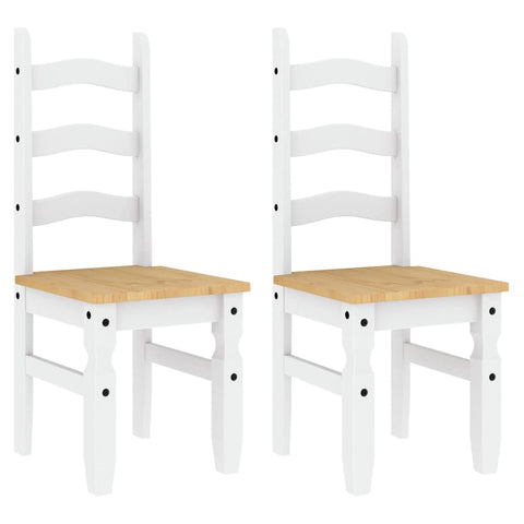 vidaXL 3 Piece Dining Set Panama White Solid Wood Pine