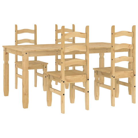 vidaXL 5 Piece Dining Set Panama Solid Wood Pine