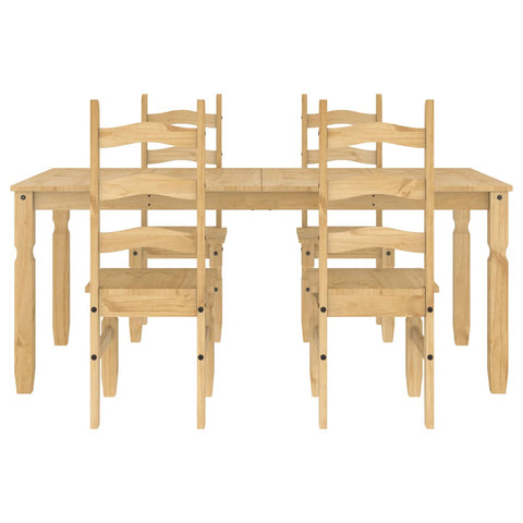 vidaXL 5 Piece Dining Set Panama Solid Wood Pine