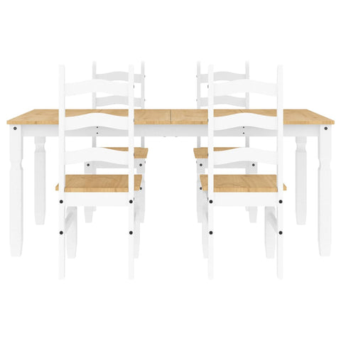 vidaXL 5 Piece Dining Set Panama White Solid Wood Pine