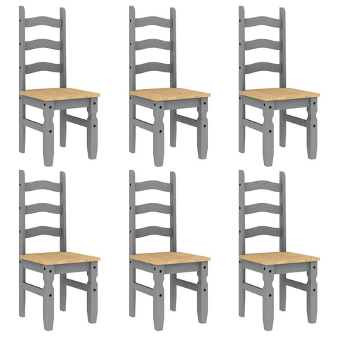 vidaXL 7 Piece Dining Set Panama Grey Solid Wood Pine