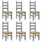 vidaXL 7 Piece Dining Set Panama Grey Solid Wood Pine
