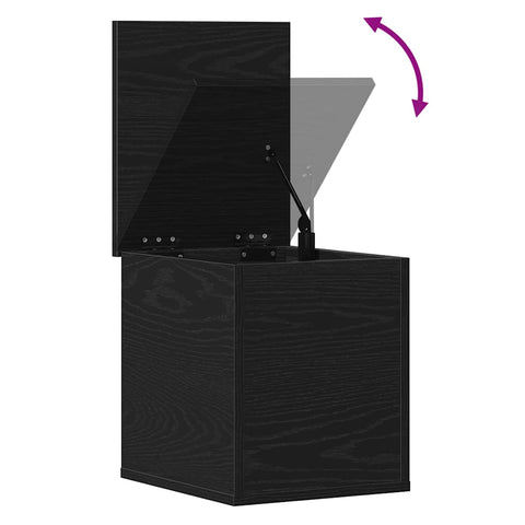 vidaXL Storage Box Black Oak 30 x 35 x 35 cm Engineered Wood