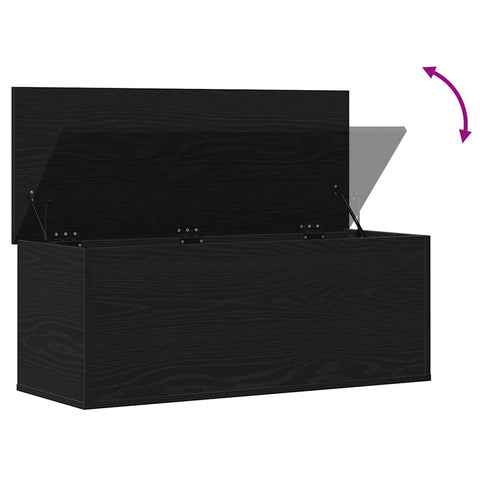 vidaXL Storage Box Black Oak 90 x 35 x 35 cm Engineered Wood