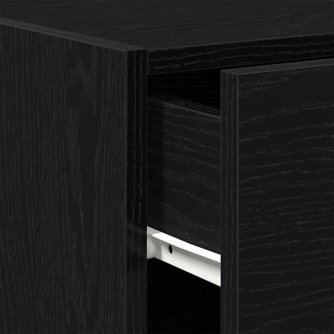 vidaXL Sideboard Black oak 30 x 42.5 x 93 cm Engineered wood