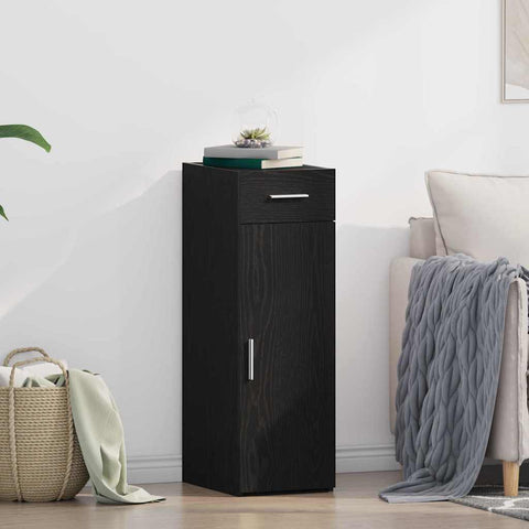 vidaXL Sideboard Black oak 30 x 42.5 x 93 cm Engineered wood