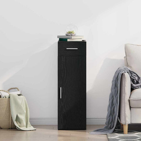 vidaXL Sideboard Black oak 30 x 42.5 x 93 cm Engineered wood