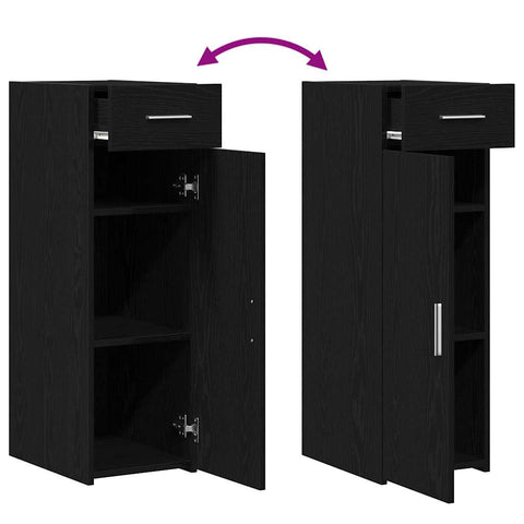 vidaXL Sideboard Black oak 30 x 42.5 x 93 cm Engineered wood