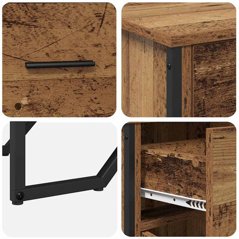 vidaXL Sideboard Old Wood Oak 97x32.5x74.5 cm Engineered Wood