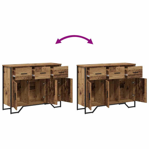 vidaXL Sideboard Old Wood Oak 97x32.5x74.5 cm Engineered Wood