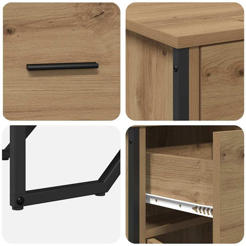 vidaXL Sideboard Artisan Oak 97x32.5x74.5 cm Engineered Wood