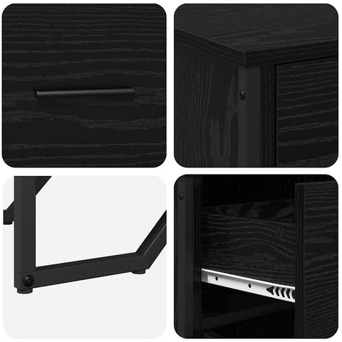 vidaXL Sideboard Black Oak 97 x 32.5 x 74.5 cm Engineered wood
