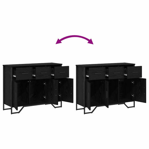 vidaXL Sideboard Black Oak 97 x 32.5 x 74.5 cm Engineered wood