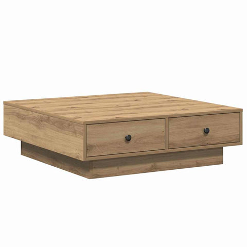 vidaXL Coffee Table Artisan oak Veneer, MDF 90 x 90 x 28 cm Storage