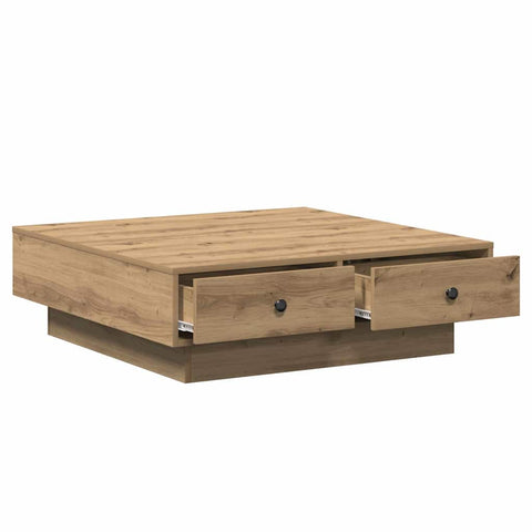 vidaXL Coffee Table Artisan oak Veneer, MDF 90 x 90 x 28 cm Storage