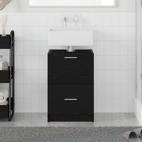 vidaXL Sink Cabinet Black Oak 40 x 37 x 59 cm Engineered wood
