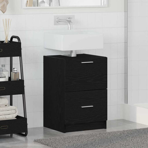vidaXL Sink Cabinet Black Oak 40 x 37 x 59 cm Engineered wood