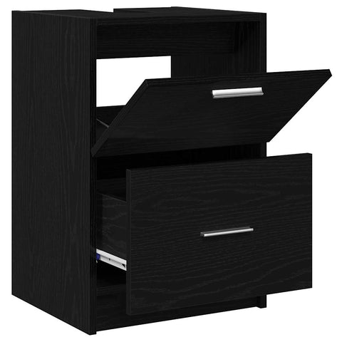 vidaXL Sink Cabinet Black Oak 40 x 37 x 59 cm Engineered wood