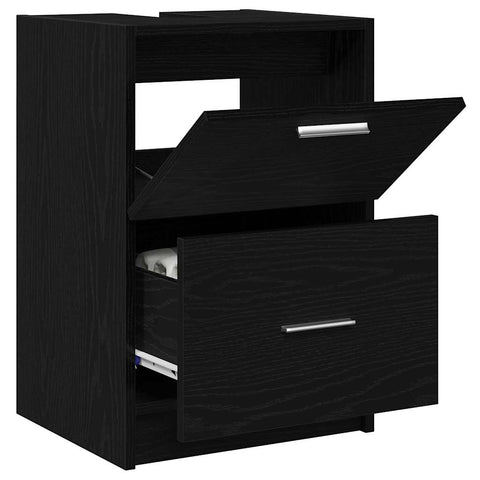 vidaXL Sink Cabinet Black Oak 40 x 37 x 59 cm Engineered wood