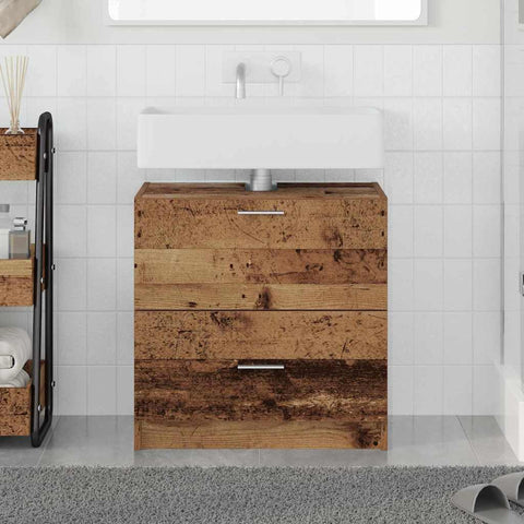 vidaXL Sink Cabinet with Door Old Wood 59 x 37 x 59 cm Engineered wood