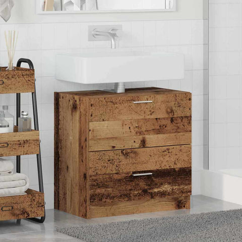 vidaXL Sink Cabinet with Door Old Wood 59 x 37 x 59 cm Engineered wood