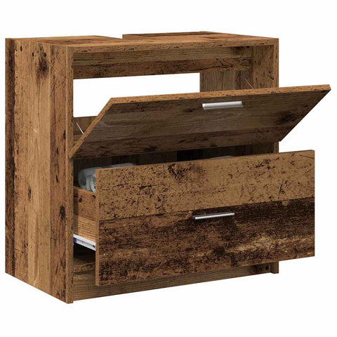 vidaXL Sink Cabinet with Door Old Wood 59 x 37 x 59 cm Engineered wood