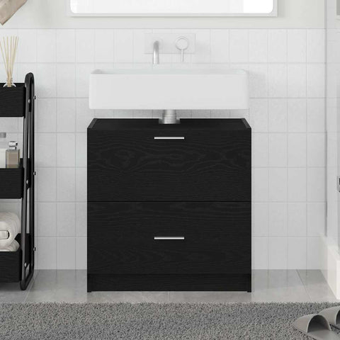 vidaXL Sink Cabinet Black Oak 59 x 37 x 59 cm Engineered wood