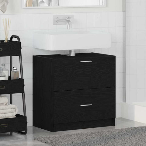 vidaXL Sink Cabinet Black Oak 59 x 37 x 59 cm Engineered wood