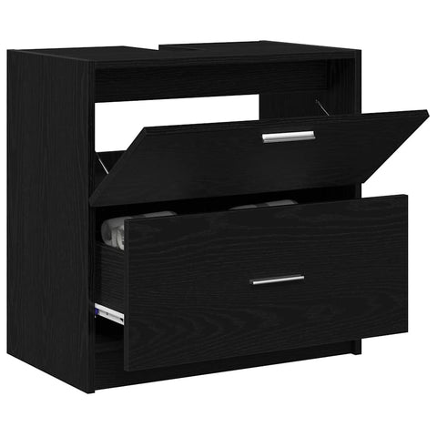 vidaXL Sink Cabinet Black Oak 59 x 37 x 59 cm Engineered wood