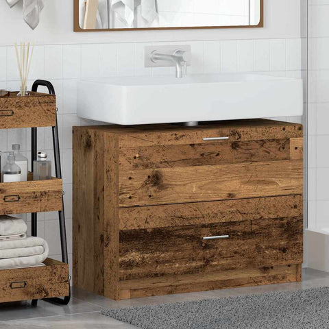 vidaXL Sink Cabinet with Door Old Wood 78 x 37 x 59 cm Engineered wood